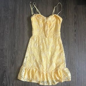 Yellow Flower Lace Dress